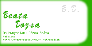beata dozsa business card