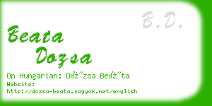 beata dozsa business card